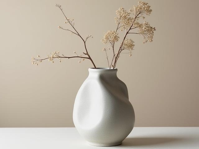 Håndlaget keramikkvase i organisk form